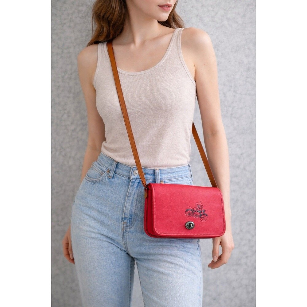 Coach x Disney F59374 Mickey Mouse Penny Crossbody Leather Bag Red-Ltd edition